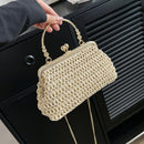 Bolsa de Palha com Corrente Dourada