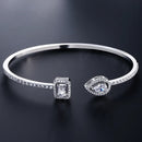 Pulseira Feminina Ajustável com Zircônia Estilo Geométrico