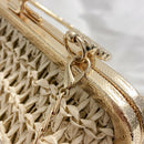 Bolsa de Palha com Corrente Dourada
