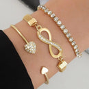 Conjunto de Pulseiras com Strass Elegante