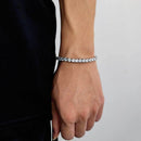 Pulseira Prateada com Pedra Moissanita Estilo Clássico