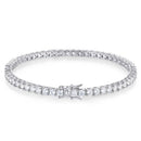 Pulseira Prateada com Pedra Moissanita Estilo Clássico