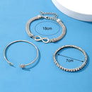 Conjunto de Pulseiras com Strass Elegante
