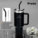 Copo Térmico Inox com Canudo e Tampa Hermética 1200ml