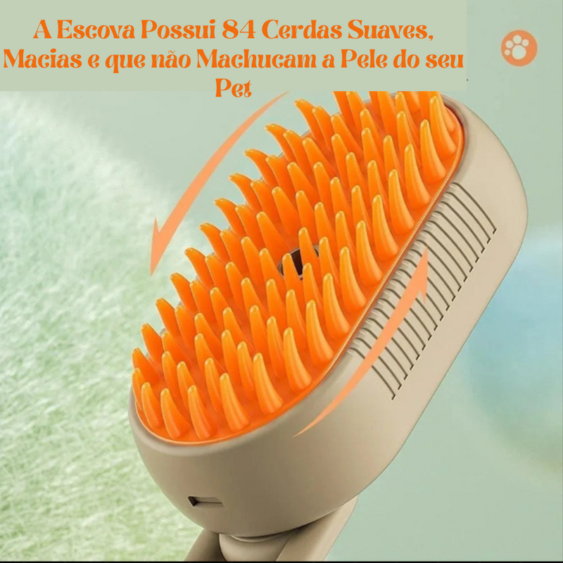 Escova Massageadora Elétrica à Vapor para Pets