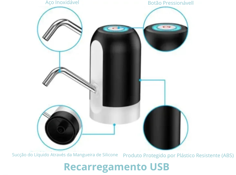 Bomba Elétrica para Galões D'Água (USB)
