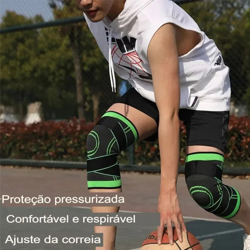 Joelheira de Compressão com Tiras Cruzadas