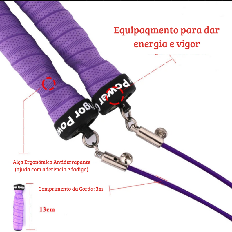 Corda para Treino Cardio com Cabo Regulável