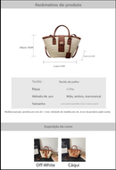 Bolsa Tote de Palha Artesanal com Alça de Ombro
