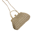 Bolsa de Palha com Corrente Dourada