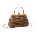 Bolsa de Palha com Corrente Dourada