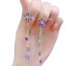 Brincos Luxuosos Flor com Strass Brilhantes
