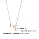 Colar Feminino Letra Inicial com Coração
