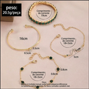 Conjunto de Pulseiras em Metal e Strass