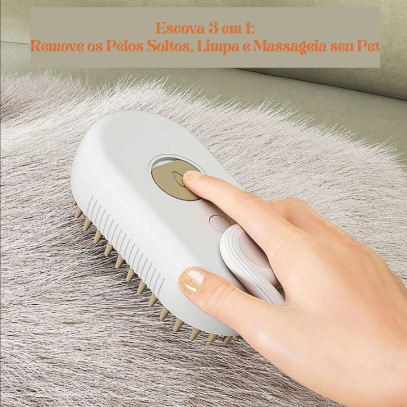 Escova Massageadora Elétrica à Vapor para Pets