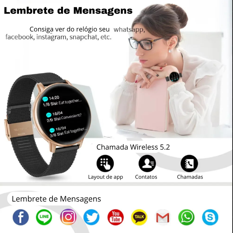 Smart Watch Feminino para Android e IOs