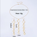 Conjunto de Colar e Brincos Geométrico