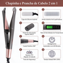 Modelador de Cabelo 2 em 1: Prancha Alisadora e Modelador de Cachos