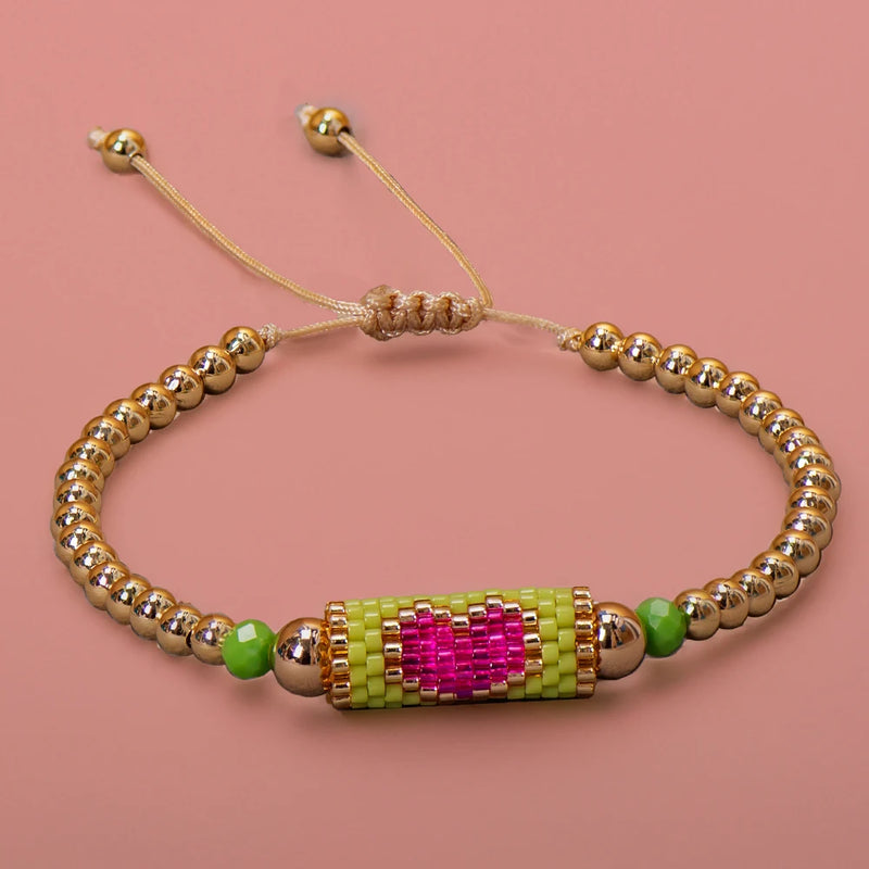 Pulseira de Coração Ajustável Handmade