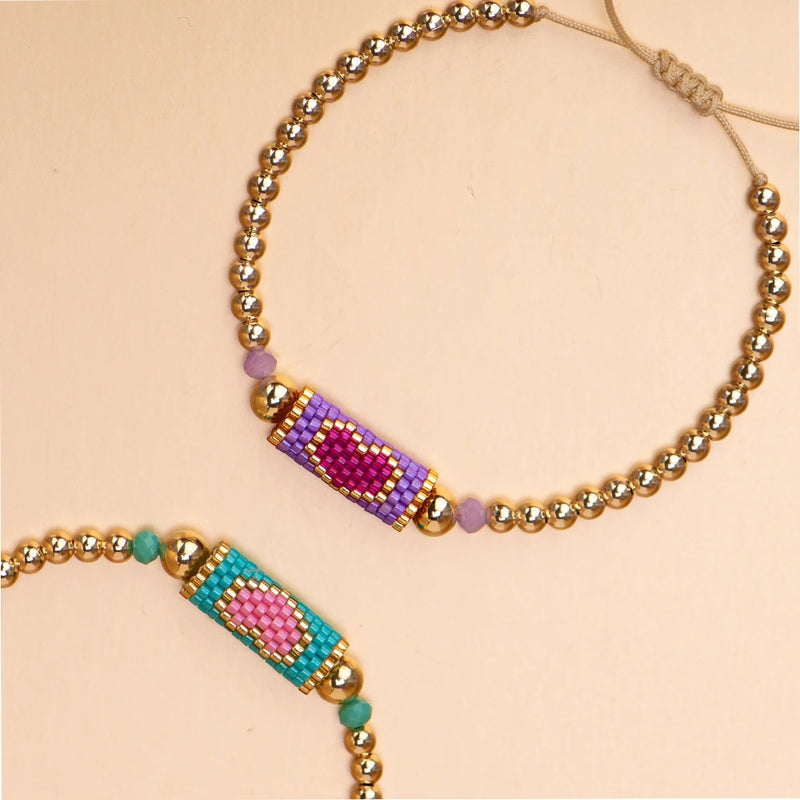 Pulseira de Coração Ajustável Handmade