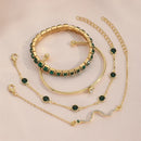 Conjunto de Pulseiras em Metal e Strass
