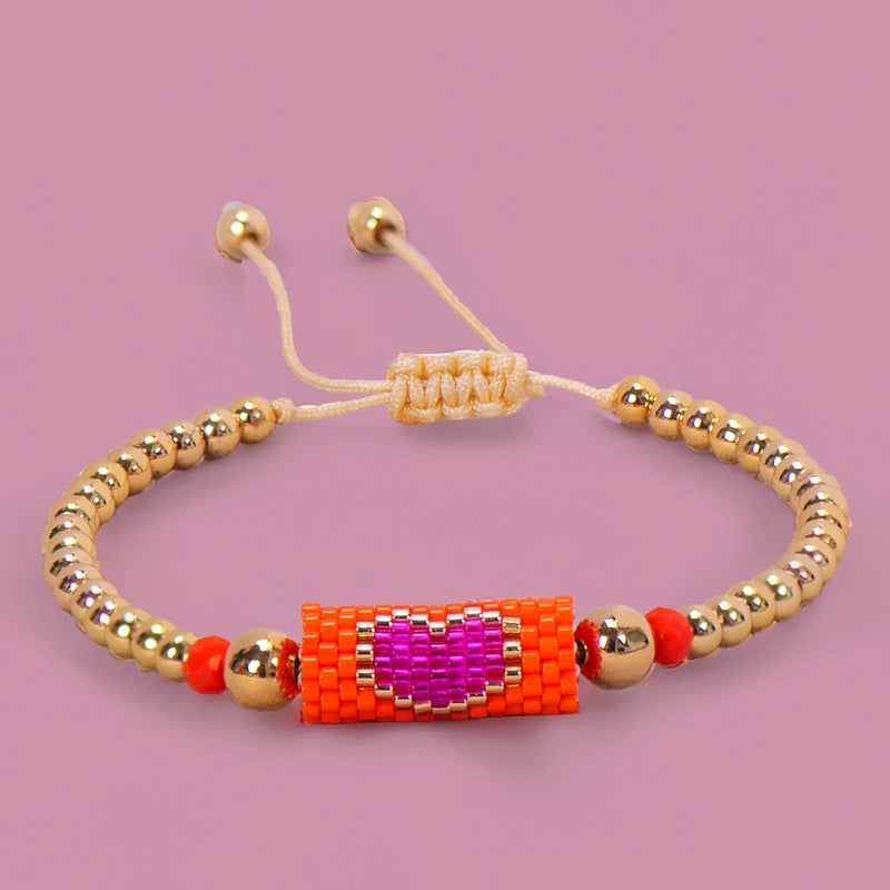 Pulseira de Coração Ajustável Handmade