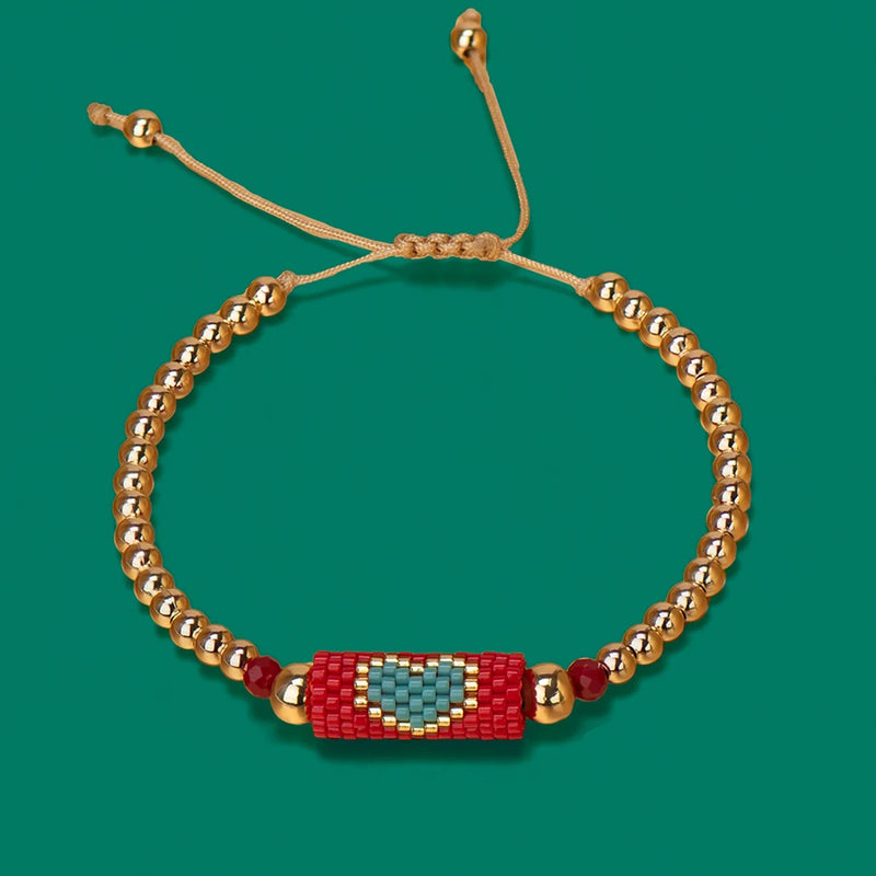 Pulseira de Coração Ajustável Handmade