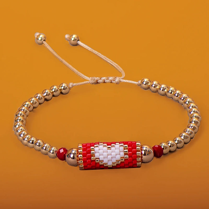 Pulseira de Coração Ajustável Handmade