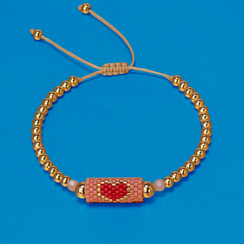 Pulseira de Coração Ajustável Handmade