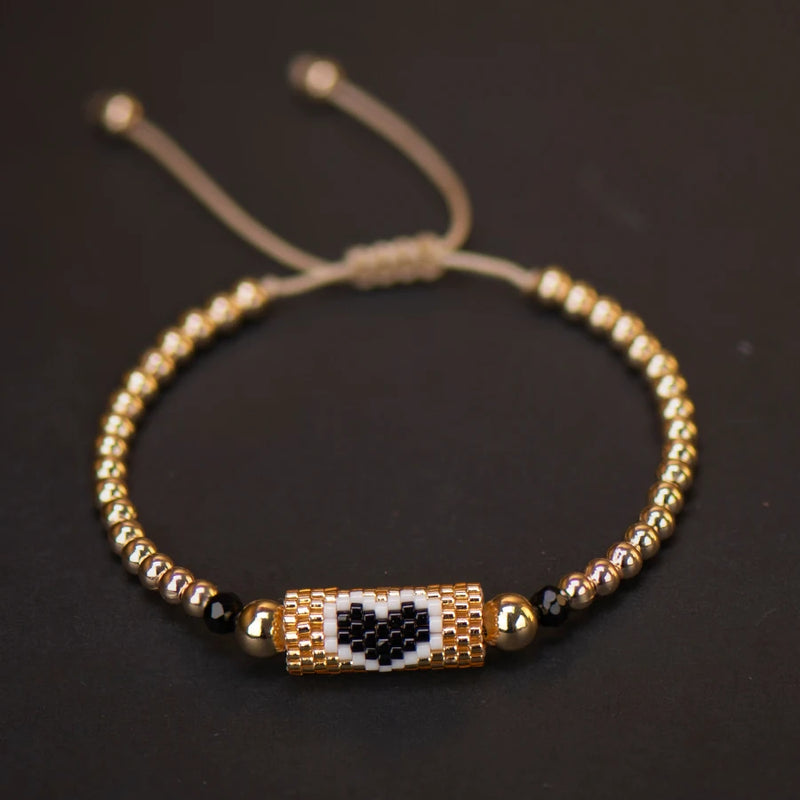 Pulseira de Coração Ajustável Handmade