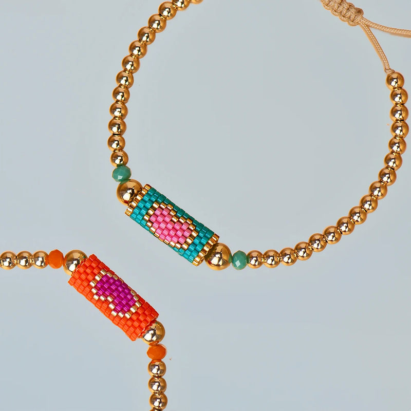 Pulseira de Coração Ajustável Handmade
