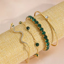 Conjunto de Pulseiras em Metal e Strass