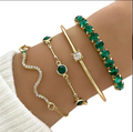 Conjunto de Pulseiras em Metal e Strass