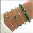 Conjunto de Pulseiras em Metal e Strass