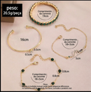 Conjunto de Pulseiras em Metal e Strass