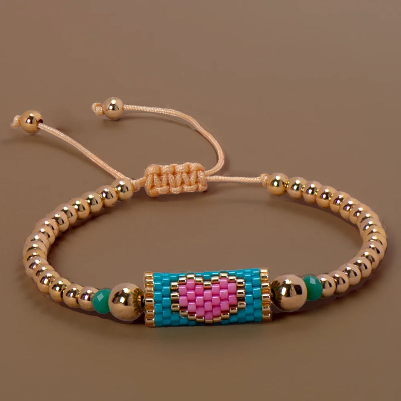 Pulseira de Coração Ajustável Handmade
