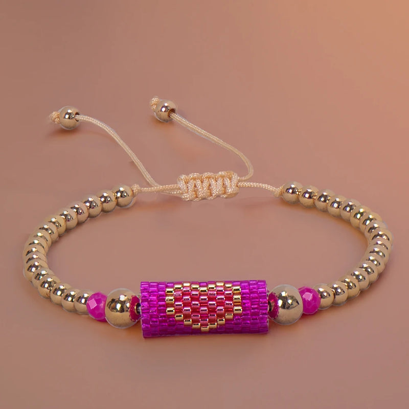 Pulseira de Coração Ajustável Handmade