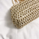 Bolsa de Palha com Corrente Dourada