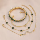 Conjunto de Pulseiras em Metal e Strass
