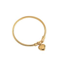 Pulseira Feminina em Aço Inoxidável Dourada com Pingente de Coração