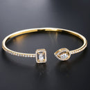 Pulseira Feminina Ajustável com Zircônia Estilo Geométrico