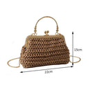 Bolsa de Palha com Corrente Dourada
