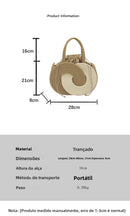 Bolsa de Ombro Casual em Palha Trançada