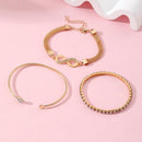 Conjunto de Pulseiras com Strass Elegante