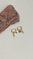 Brincos de Argola com Pedras Coloridas
